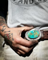 Image 5 of WL&A Handmade Sterling Silver Gem Grade Royston Belt Buckle - 3 x 2.5" - 150 Grams