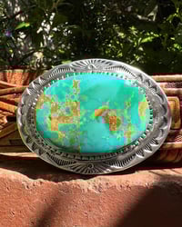 Image 2 of WL&A Handmade Sterling Silver Gem Grade Royston Belt Buckle - 3 x 2.5" - 150 Grams