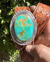 Image 3 of WL&A Handmade Sterling Silver Gem Grade Royston Belt Buckle - 3 x 2.5" - 150 Grams