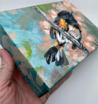 Image 4 of American Redstart – bird migration painting 5x7" canvas