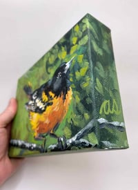 Image 2 of Baltimore Oriole – bird migration painting 5x7" canvas