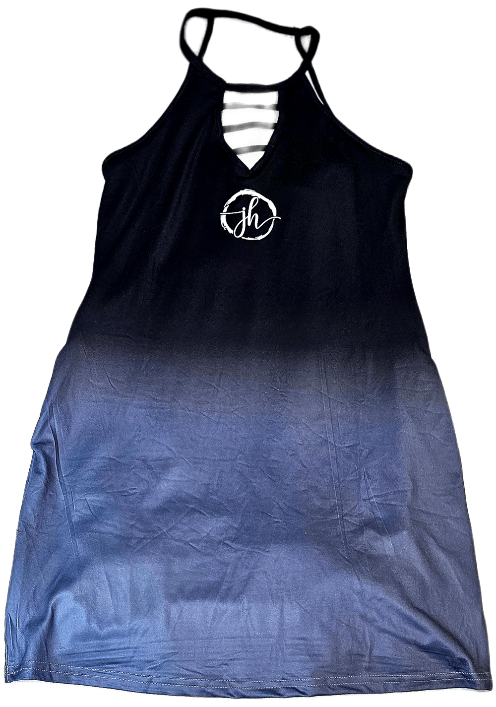 JH Brand 100% Polyester Black Gradient Sun Dress