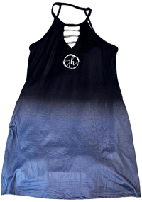 Image 2 of JH Brand 100% Polyester Black Gradient Sun Dress