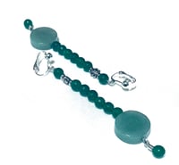 Image 4 of Unique Aventurine Beaded Clip-on Earrings