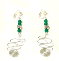 Image 1 of Handmade Wire Wrapped Clip On Earrings