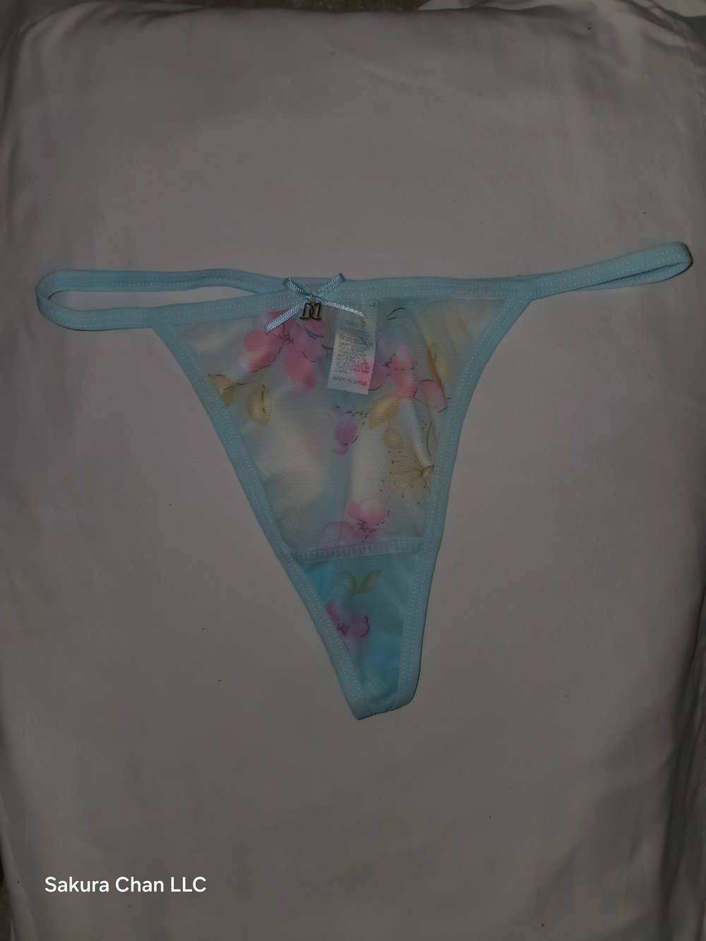 Image of Light Blue Cherry ๐ธ Blossom Thong