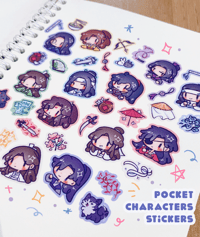 Image 1 of Pocket Charas Series Stickers (MDZS, SVSSS, TGCF, 2HA, QJJ, MLCB, SPL, WoH) - Sticker Sheets