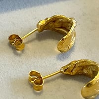 Image 1 of Uisce Snug Hoops in Gold Vermeil. 