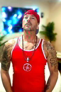 Image 1 of JH Brand Red & White Mens Tank Top