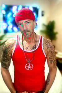 Image 3 of JH Brand Red & White Mens Tank Top