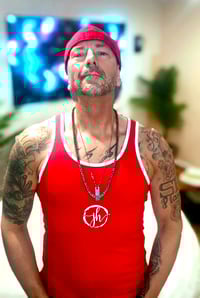 Image 4 of JH Brand Red & White Mens Tank Top