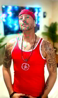Image 5 of JH Brand Red & White Mens Tank Top