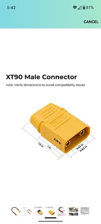 Image 3 of XT60 to XT90 Adapter Cable 10AWG