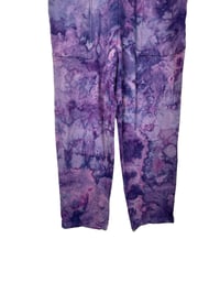 Image 5 of S/M Cotton Blend Knit Pocket Jumpsuit in Purple Haze Ice Dye