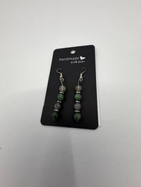 Image 2 of Moss Agate and Labradorite Earrings 