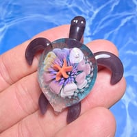 Image 1 of "UNDER THE SEA" CORAL REEF IMPLOSION SEA TURTLE PENDANT LARGE 3