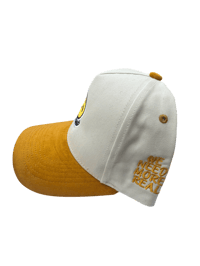 Image 2 of cream and yellow SnapBack sude brim 