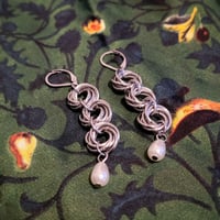 Image 2 of FLORA Mobius Chainmail Earrings