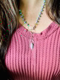 Image 16 of gorgeous turquoise nugget necklace with opal pendant