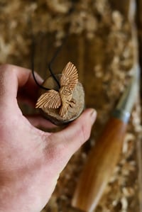 Image 4 of Hunting Owl Pendant Necklace 