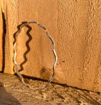 Image 5 of Sterling Silver Hammered Wavey Bangle 