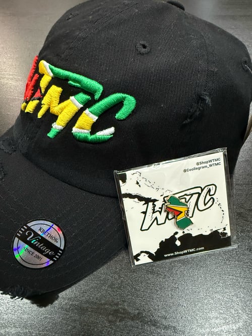 Image of Guyana Flag "WTMC" Logo Dad Hat v2