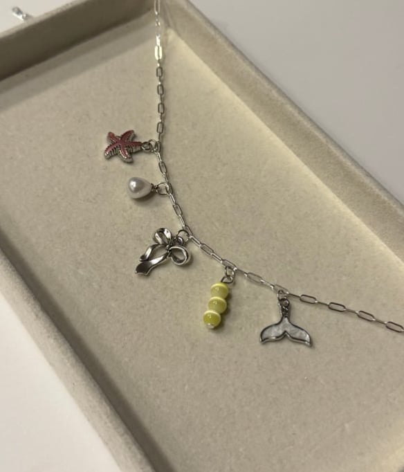 Image of Spring Silver Charm Necklace
