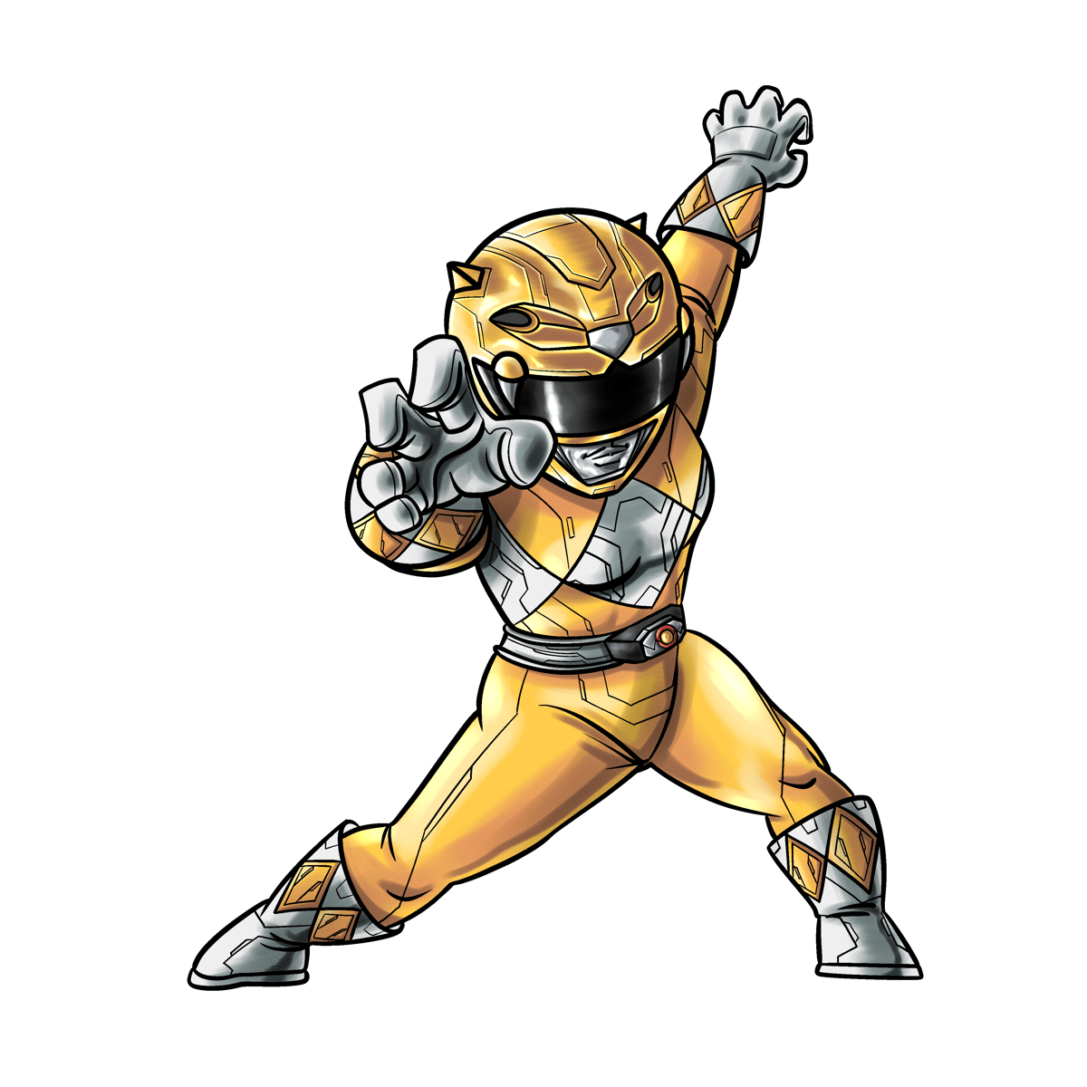 MMPR Yellow Ranger Sticker | Spumoni Toys Co.