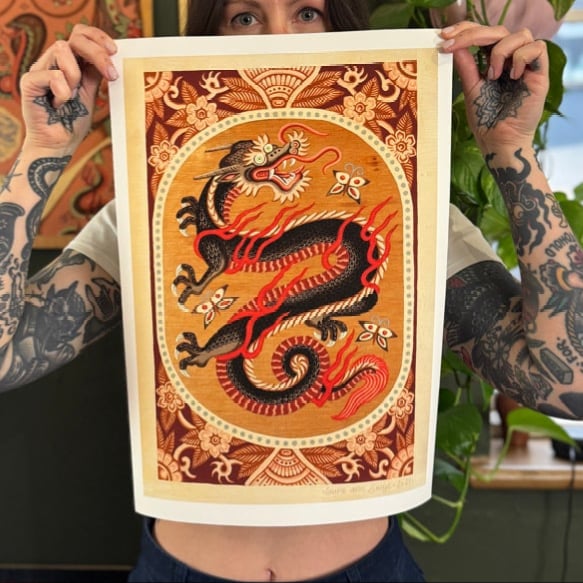Image of Dragon Print A4 and A3