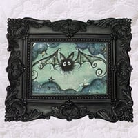 ‘Green Soot Bat’ Original Painting ~ Framed