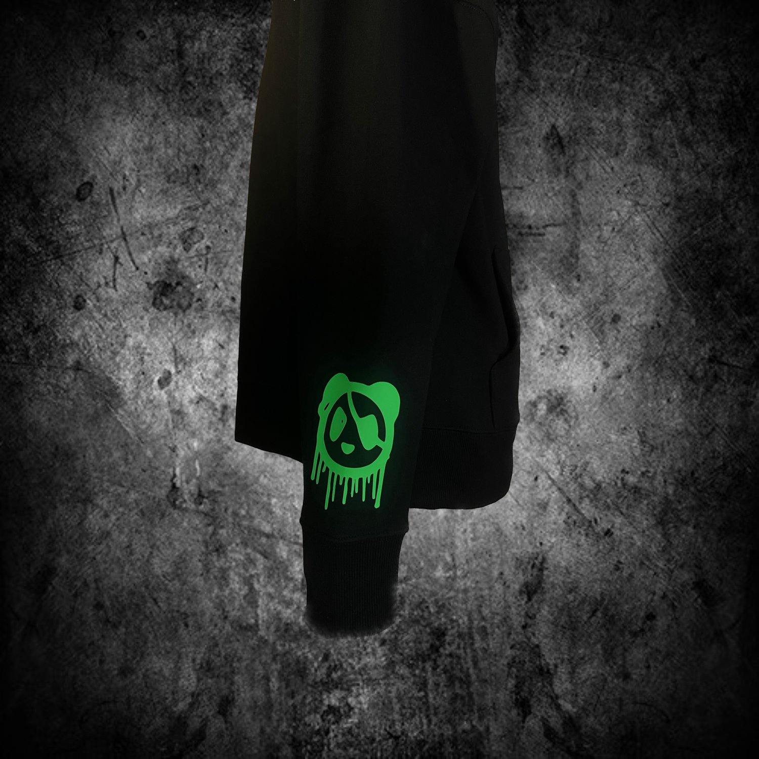 Image of DrippyPanda Hoodie (Black/Green)