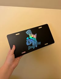 Holo Blue & Black Dough Boy License Plate