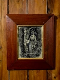 Image 1 of Victorian 1800s page - The faceless Lady in the window - Real preserved spide web