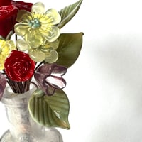 Image 3 of Posy - Red Roses - Lemon Daisies 