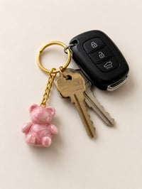 Image 2 of Pink Swirl Teddy Bear Keychain