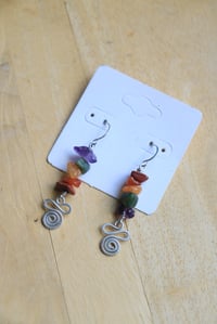 Image 2 of Rainbow Sterling Silver Spiral Earrings