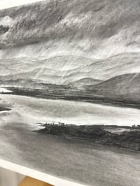 Image 4 of Large Original Charcoal Drawing - Scottish Highlands