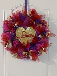 Image 2 of Purply Pink Valentine Wreath