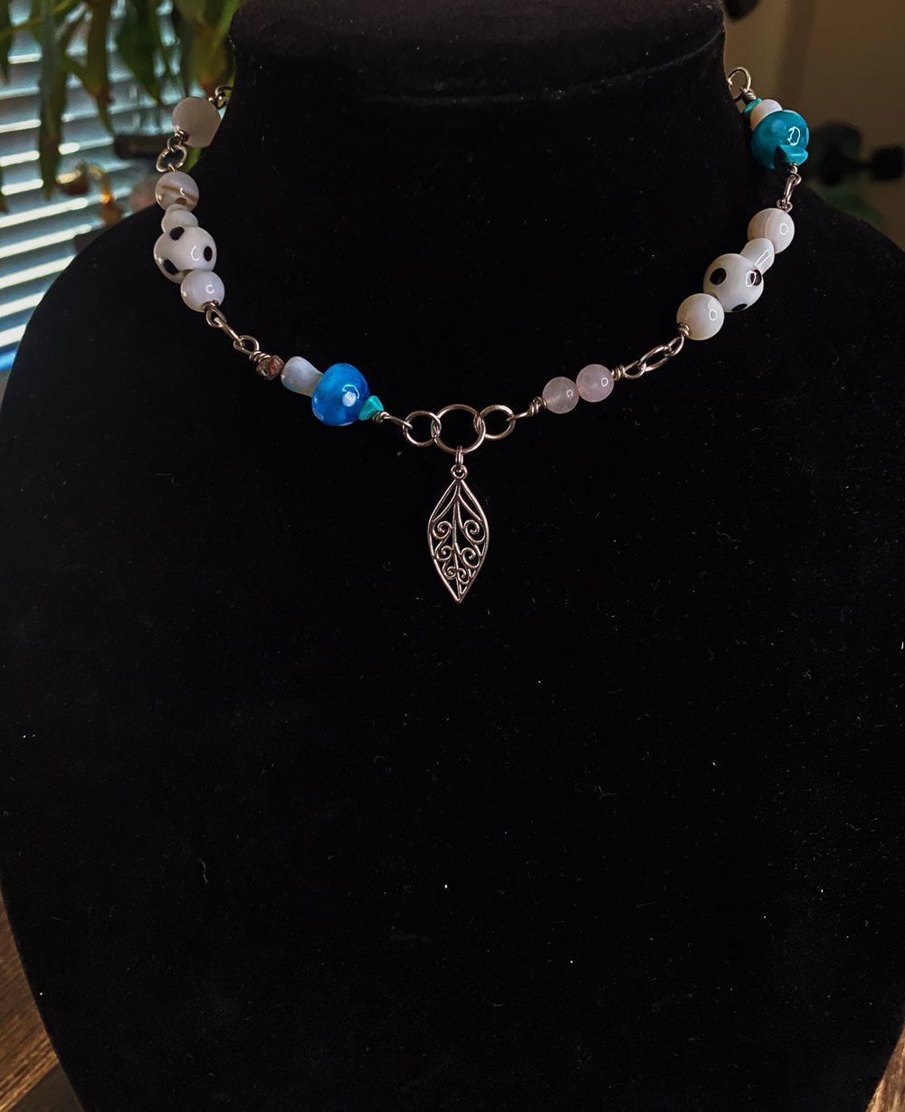 Image of Trans Pride Mushroom Choker