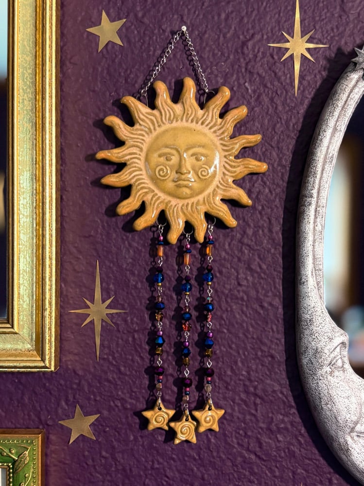 Image of Beaded Sun Wall Hanging #3