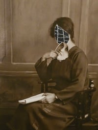 Image 3 of  faceless girls" -vintage Framed With Preserved spider Web