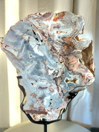 Image 3 of 3.7lb Crazy Agate Rough Edge Crystal Slab with Custom Stand