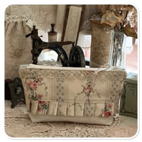 Image 2 of vintage Style floral Fabric french lace bucket tote bag and matching purse 