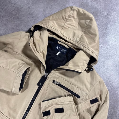 Image of Armani Jeans Multipocket Hooded Jacket, Size Large