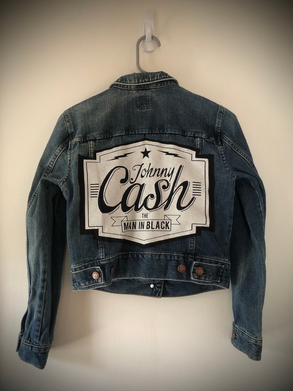 Upcycled “Johnny Cash” denim jacket