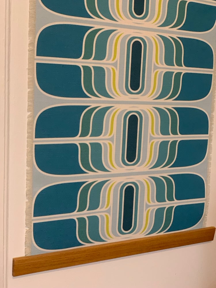 Image of ‘Teleport’ in teal Vintage Groove wall hanging