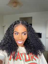 Image 4 of 22 inch BURMESE CURLY 360 LACE WIG with HYBRID HAIRLINE