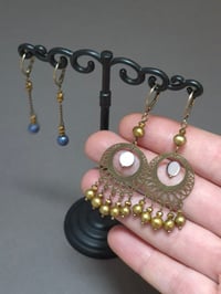 Image 3 of Boucles d'oreilles bohème perles vieil or