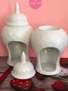 White ceramic coco wax burner 