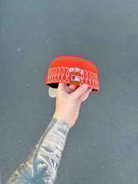 Image 2 of TRI TONE ORANGE GREEN NEW YORL YANKEES CUSTOM FITTED CAP
